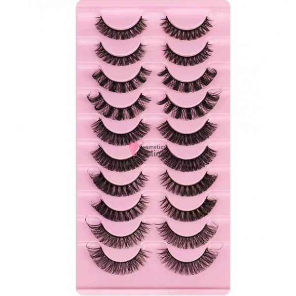Gene false tip banda 3D, 10 perechi Russian Strip Lashes DD Cod 3DDH6-H6